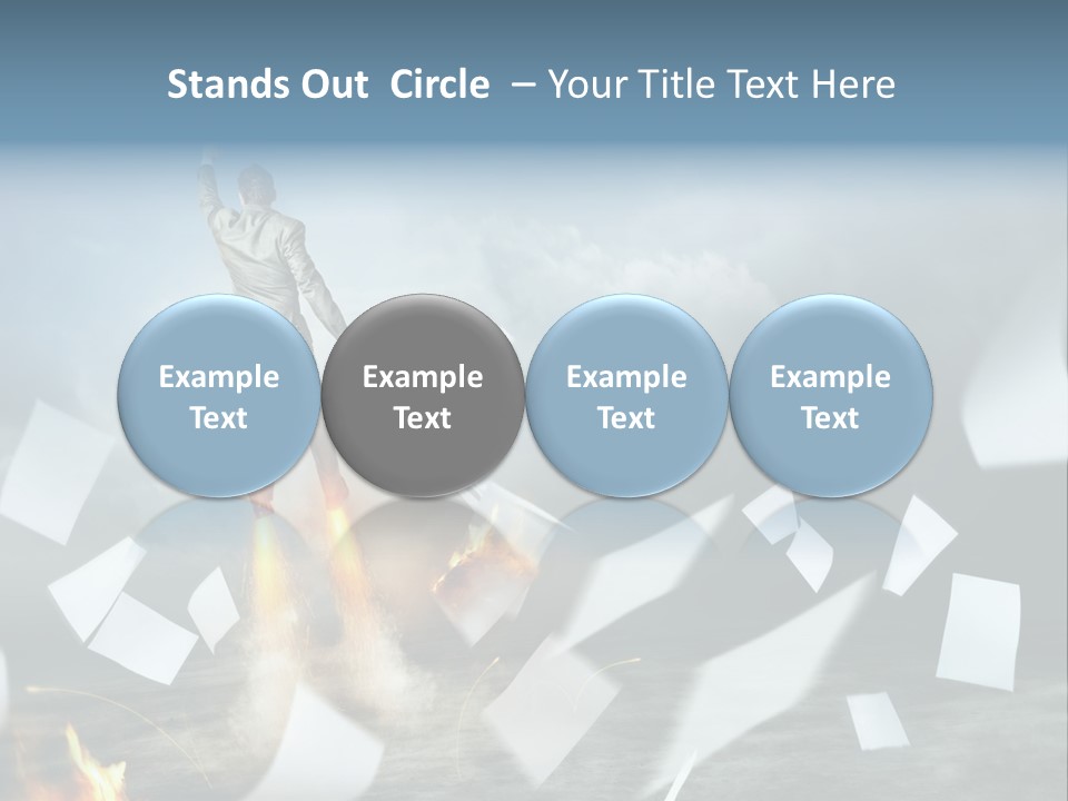 Flying Social Employment PowerPoint Template