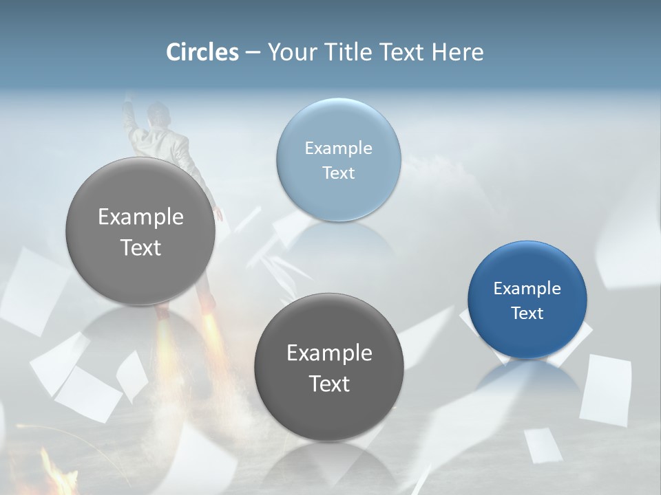 Flying Social Employment PowerPoint Template