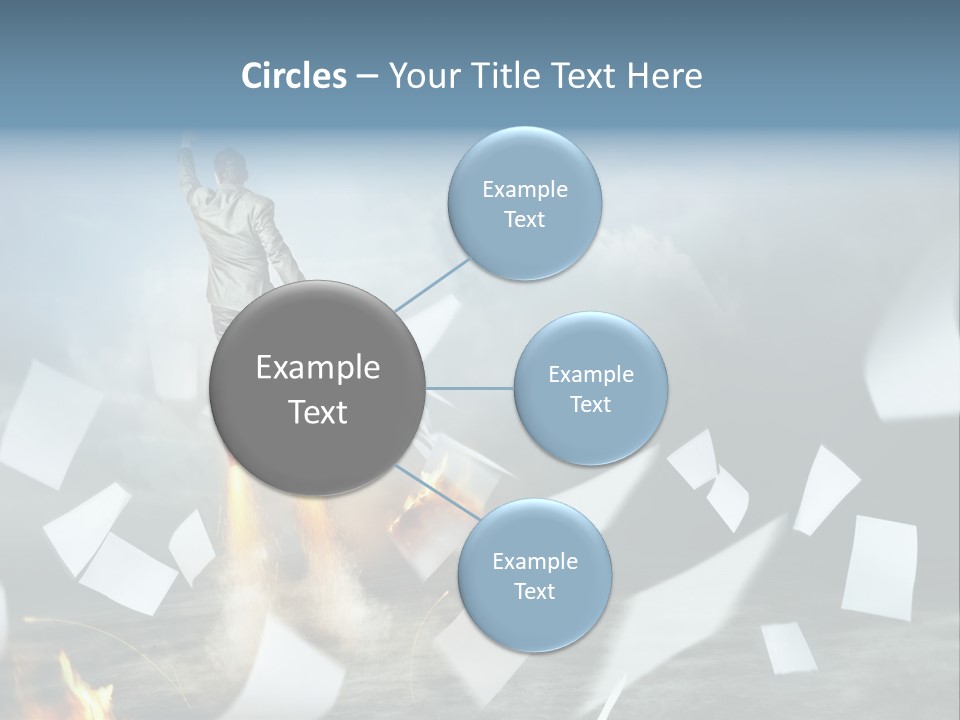 Flying Social Employment PowerPoint Template