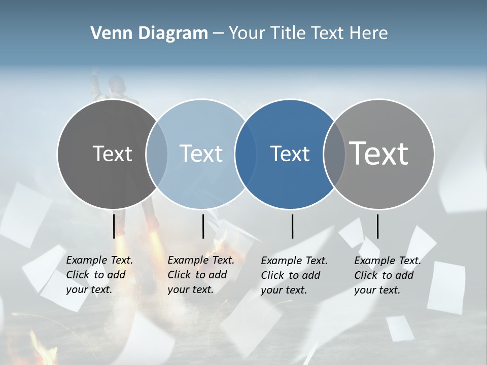 Flying Social Employment PowerPoint Template