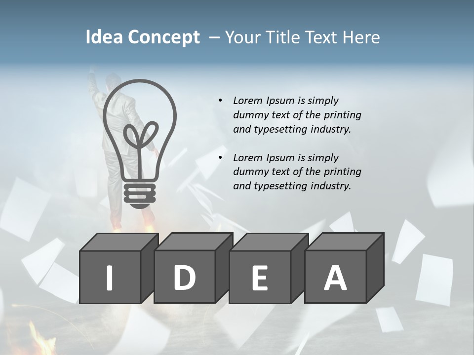 Flying Social Employment PowerPoint Template