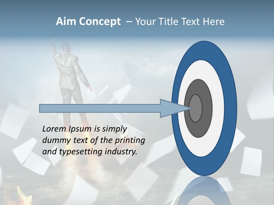 Flying Social Employment PowerPoint Template