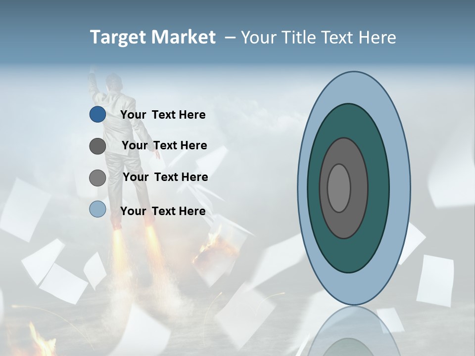 Flying Social Employment PowerPoint Template