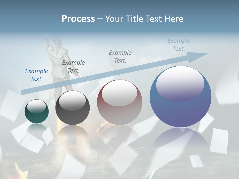 Flying Social Employment PowerPoint Template