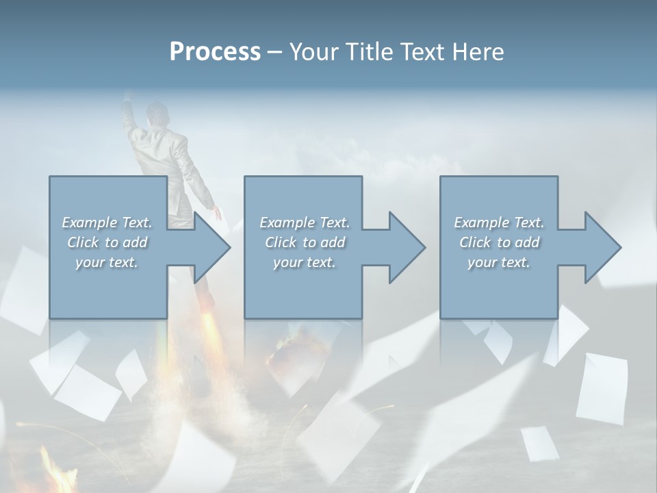 Flying Social Employment PowerPoint Template