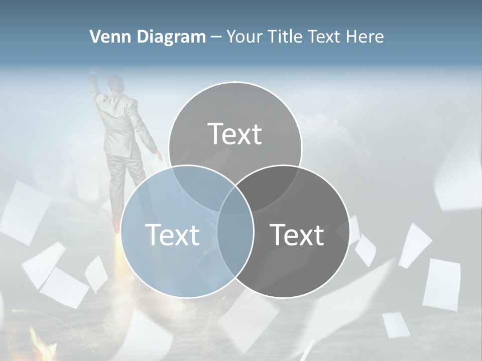 Flying Social Employment PowerPoint Template