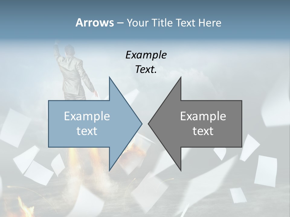 Flying Social Employment PowerPoint Template