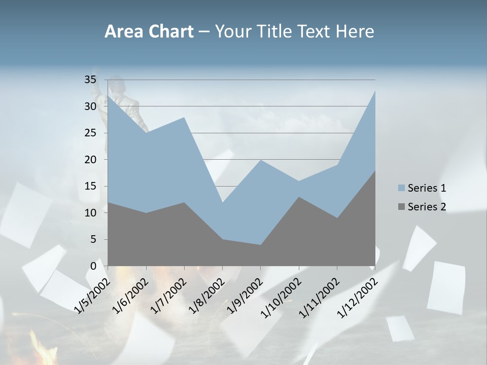 Flying Social Employment PowerPoint Template