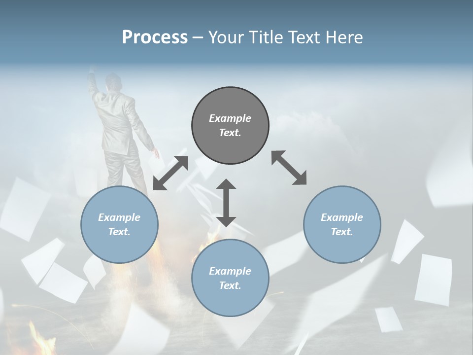 Flying Social Employment PowerPoint Template