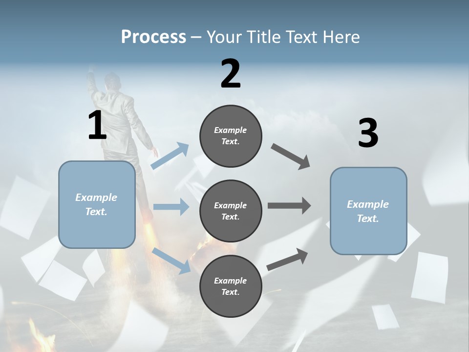 Flying Social Employment PowerPoint Template
