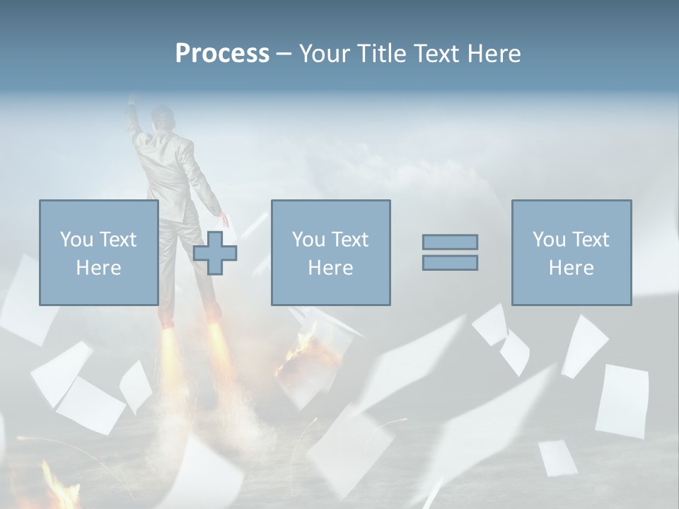 Flying Social Employment PowerPoint Template