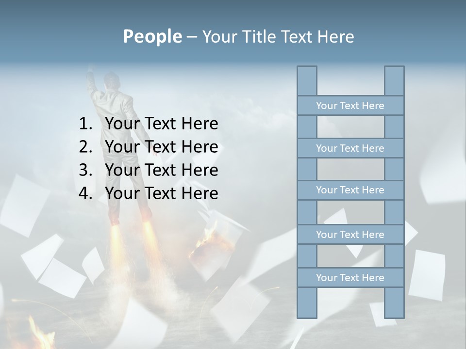 Flying Social Employment PowerPoint Template