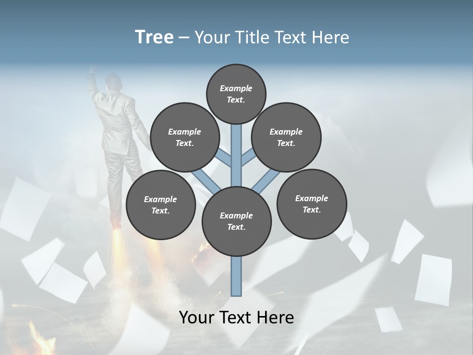 Flying Social Employment PowerPoint Template