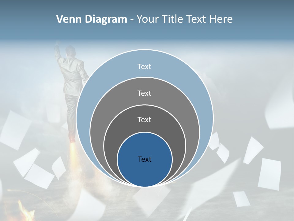 Flying Social Employment PowerPoint Template