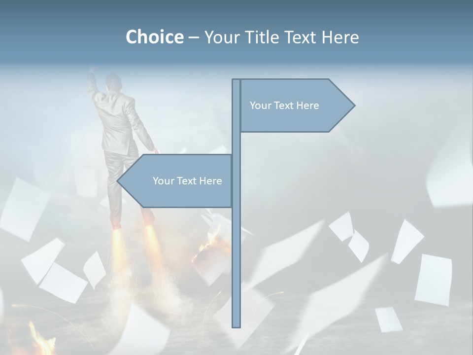 Flying Social Employment PowerPoint Template
