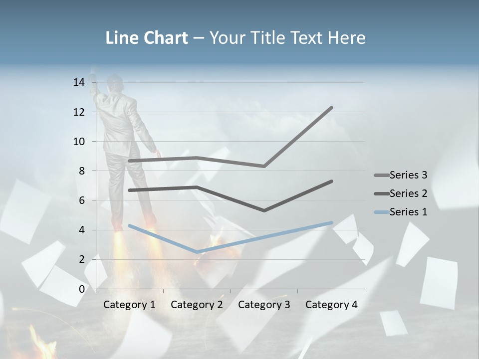 Flying Social Employment PowerPoint Template