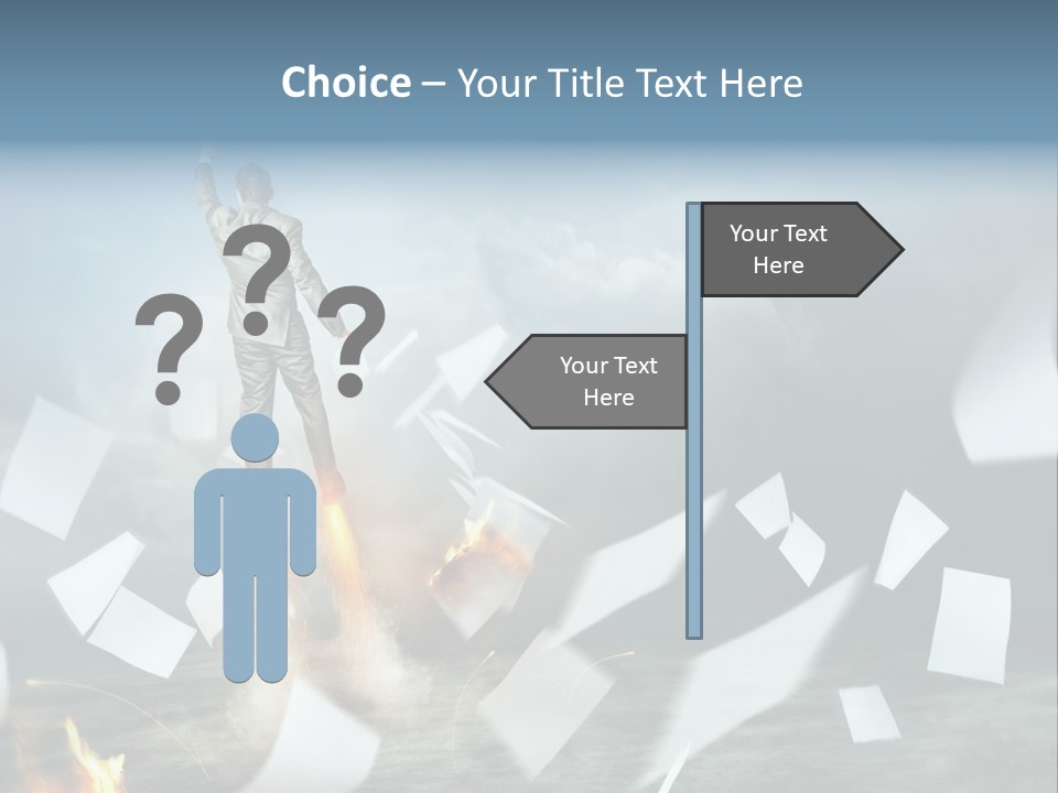 Flying Social Employment PowerPoint Template