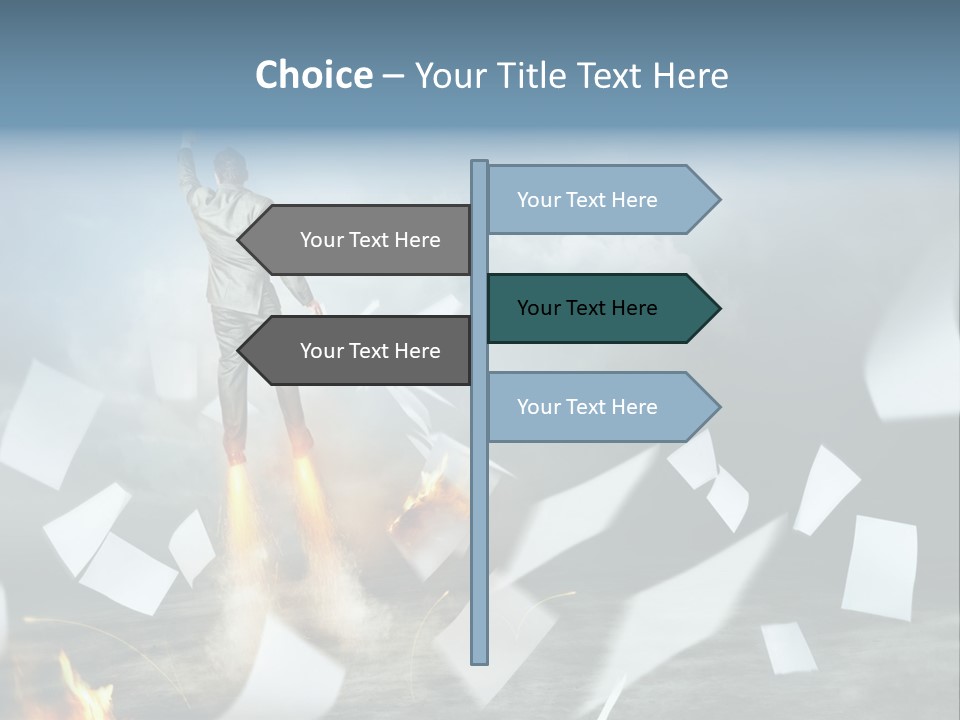 Flying Social Employment PowerPoint Template