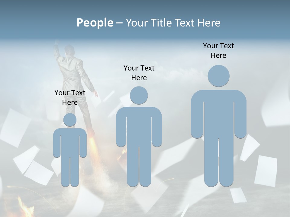 Flying Social Employment PowerPoint Template