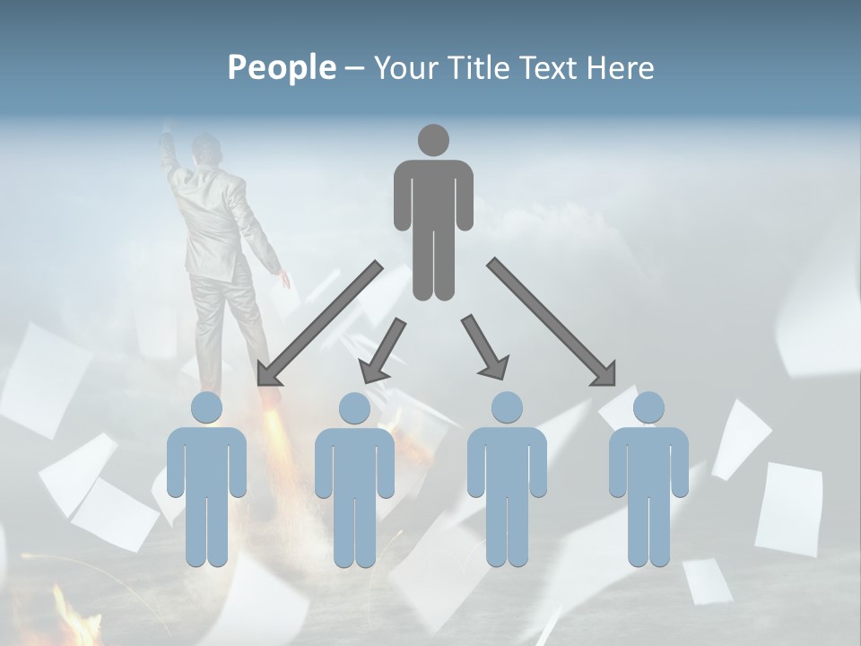 Flying Social Employment PowerPoint Template