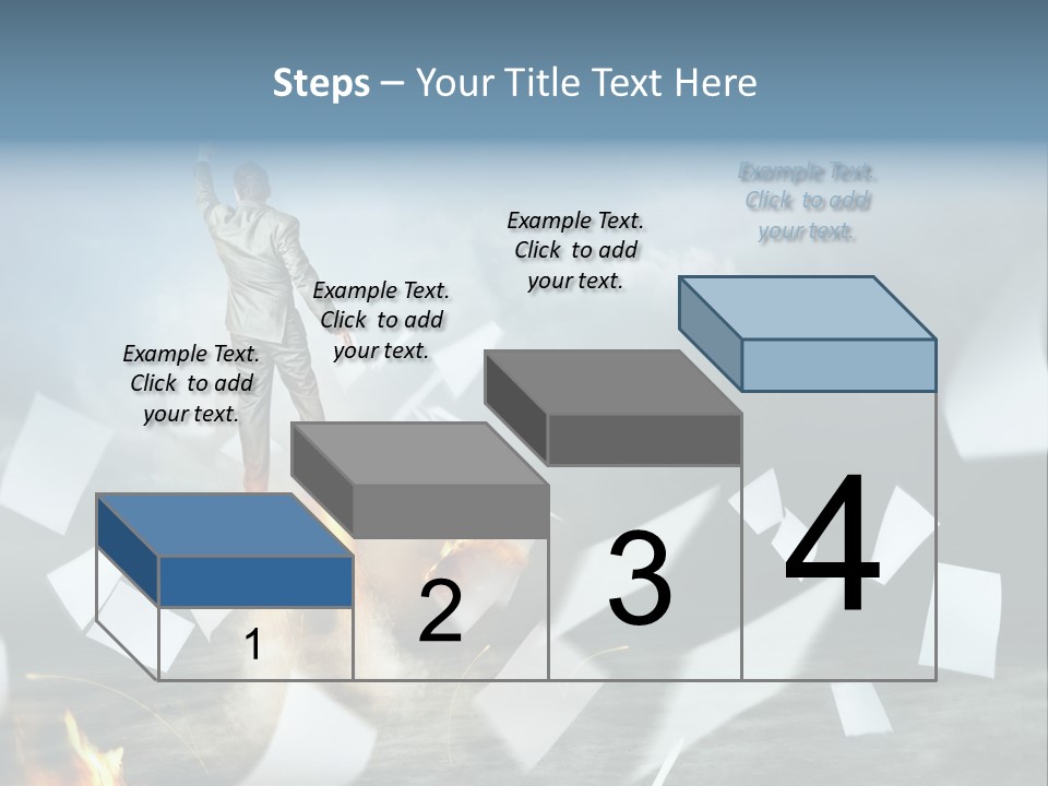 Flying Social Employment PowerPoint Template