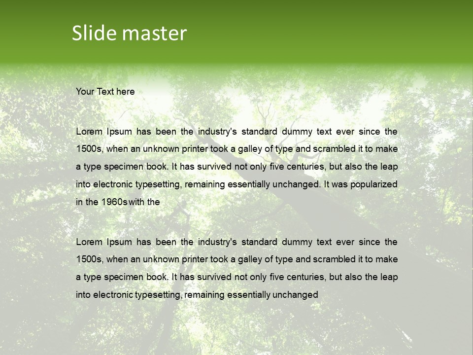 Branches Bark Green Wood PowerPoint Template