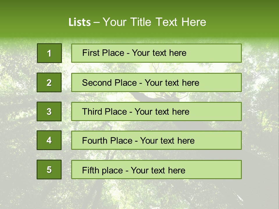 Branches Bark Green Wood PowerPoint Template