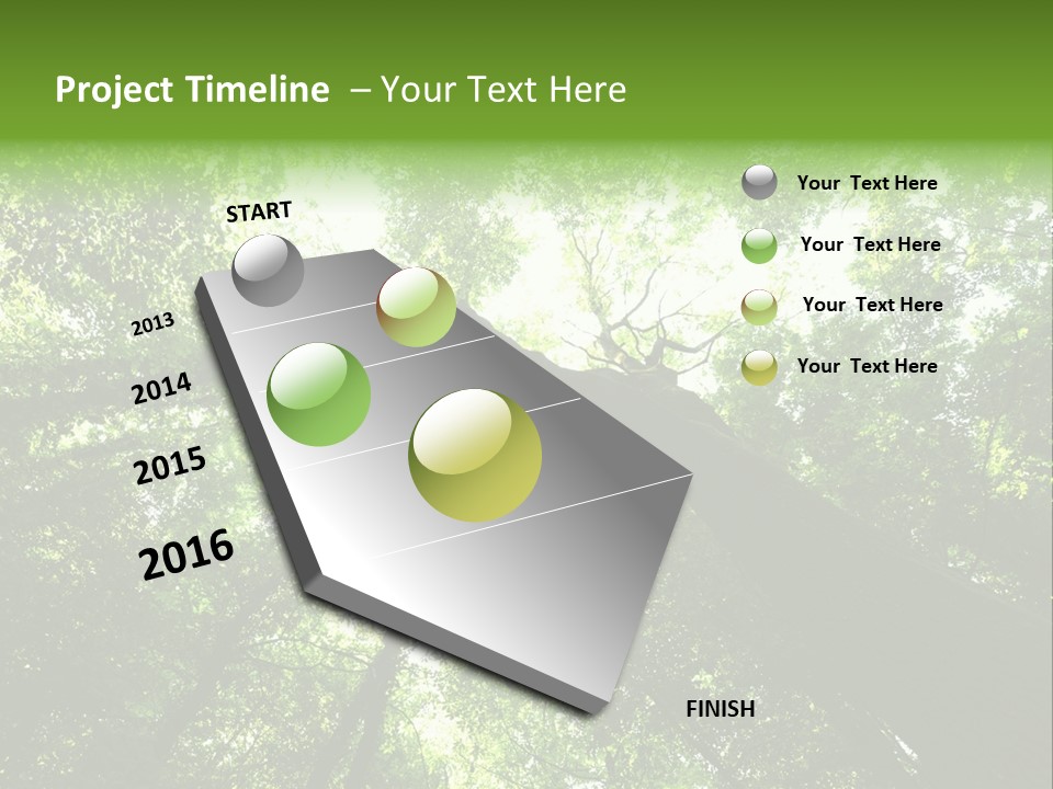 Branches Bark Green Wood PowerPoint Template