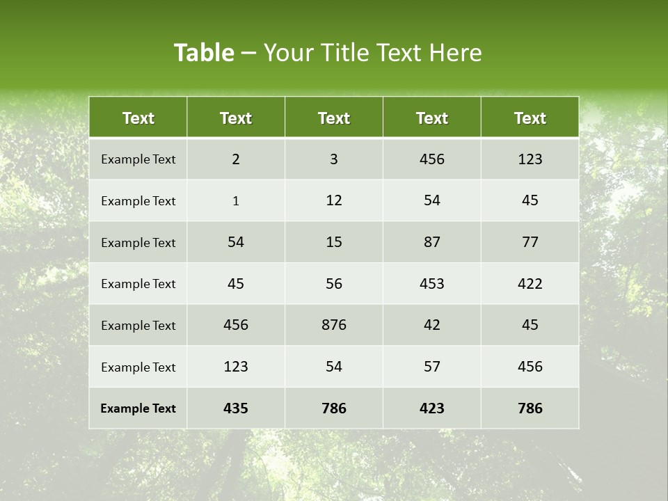 Branches Bark Green Wood PowerPoint Template