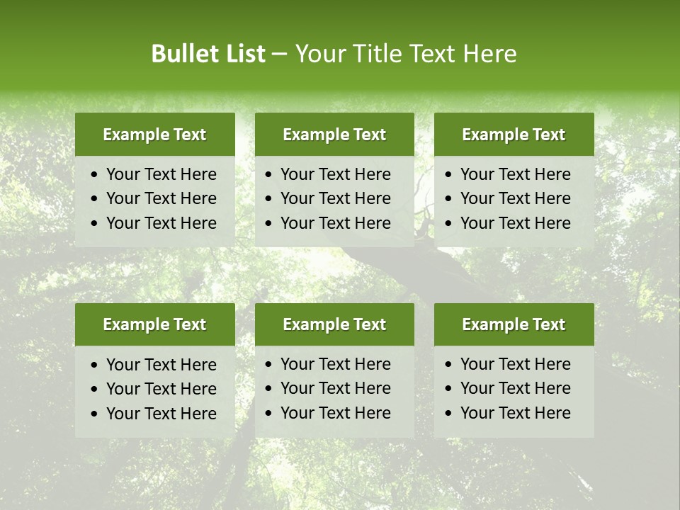 Branches Bark Green Wood PowerPoint Template