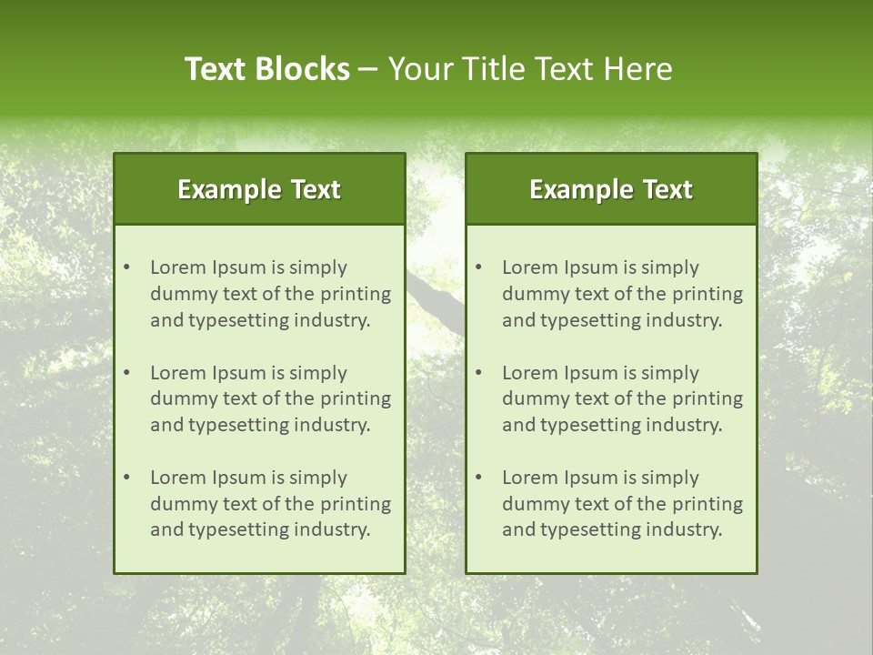 Branches Bark Green Wood PowerPoint Template