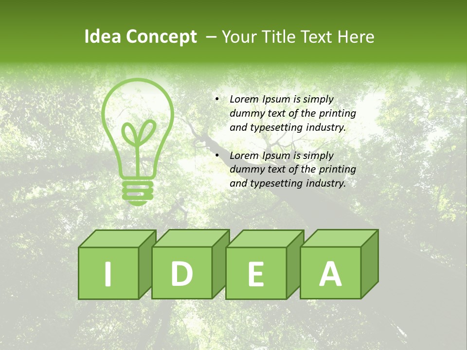 Branches Bark Green Wood PowerPoint Template