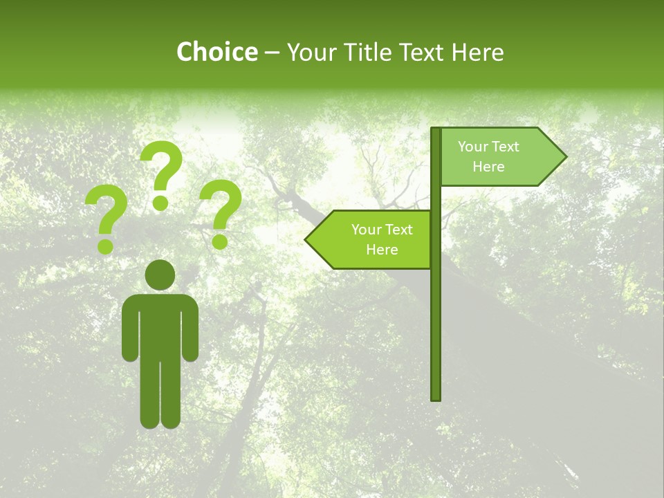 Branches Bark Green Wood PowerPoint Template
