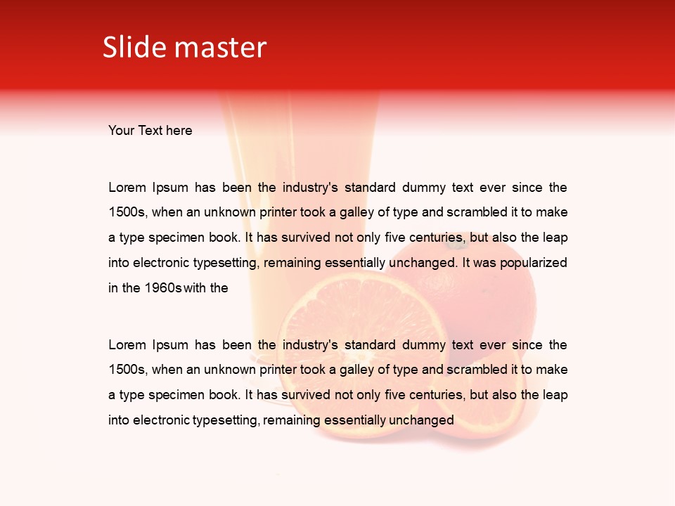 A Glass Of Orange Juice Next To An Orange Slice PowerPoint Template