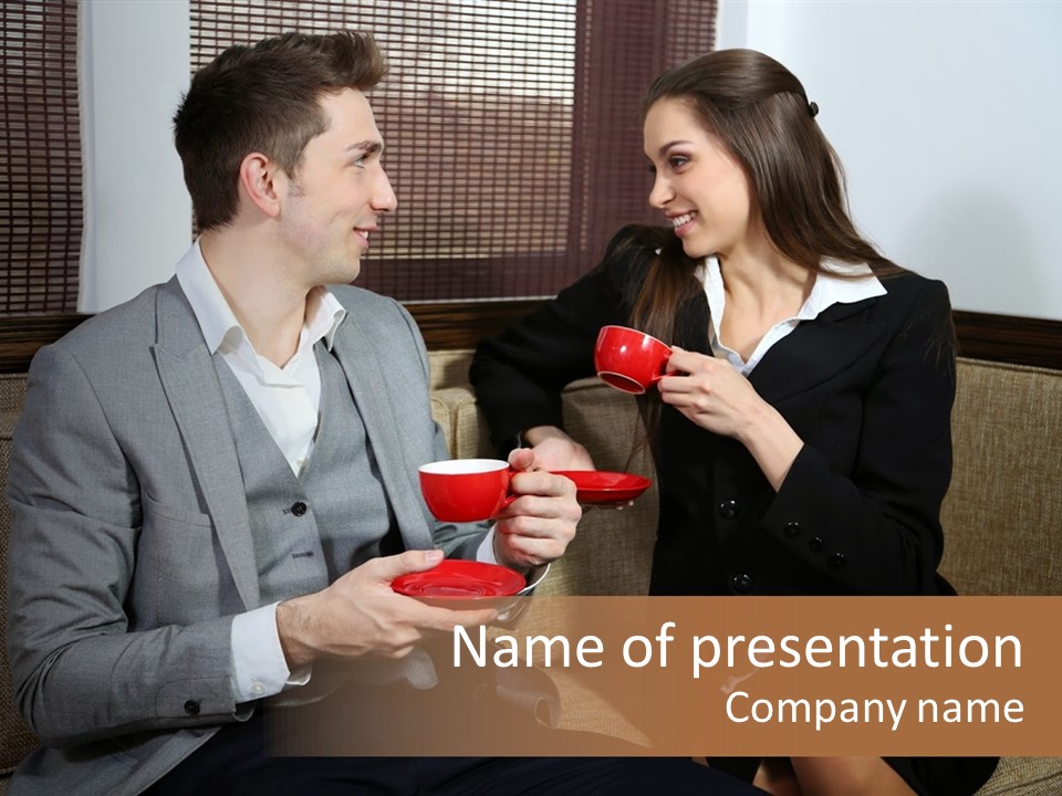 Conversation Explaining Man PowerPoint Template