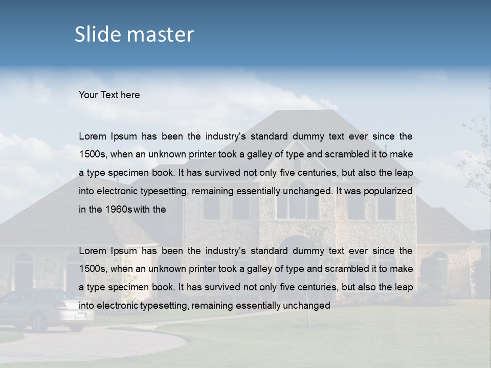 White Estate Abode PowerPoint Template