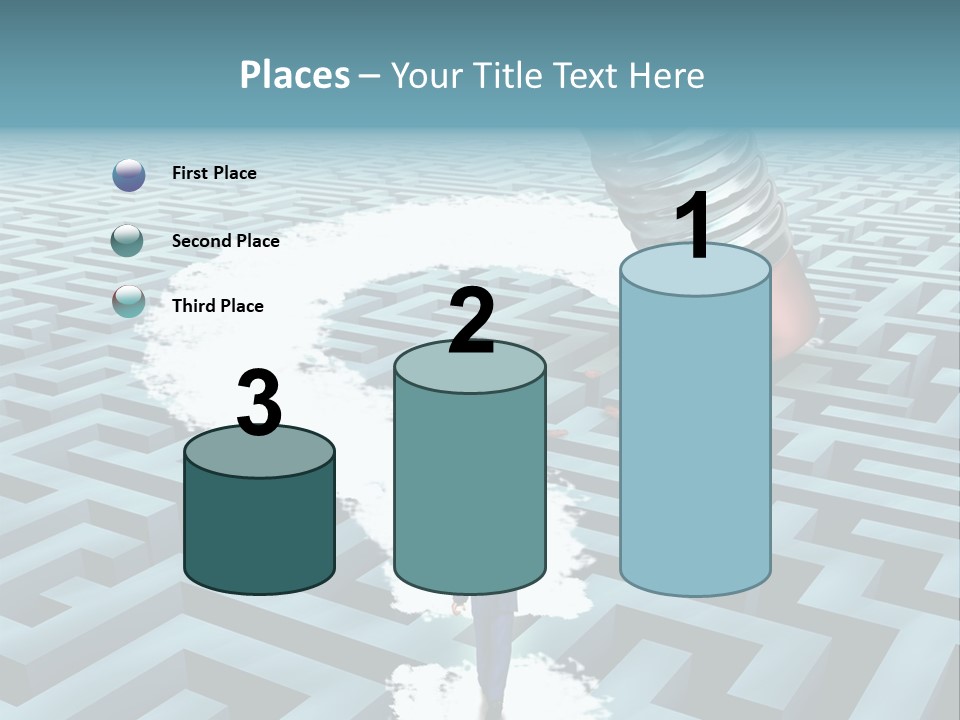 A Man Walking Through A Maze With A Question Mark On It PowerPoint Template