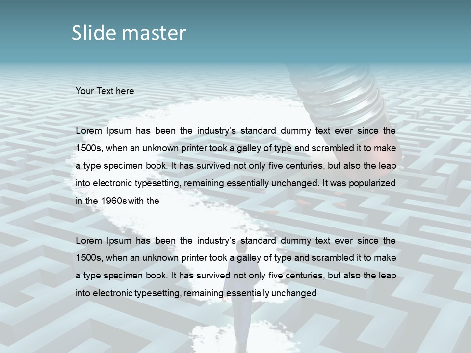 A Man Walking Through A Maze With A Question Mark On It PowerPoint Template