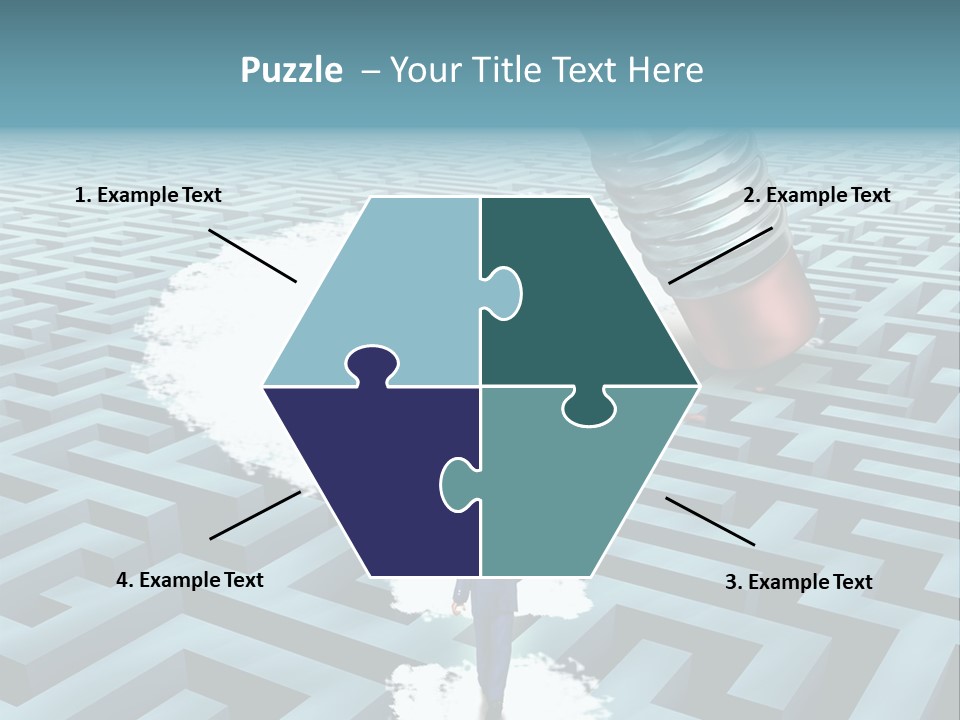 A Man Walking Through A Maze With A Question Mark On It PowerPoint Template