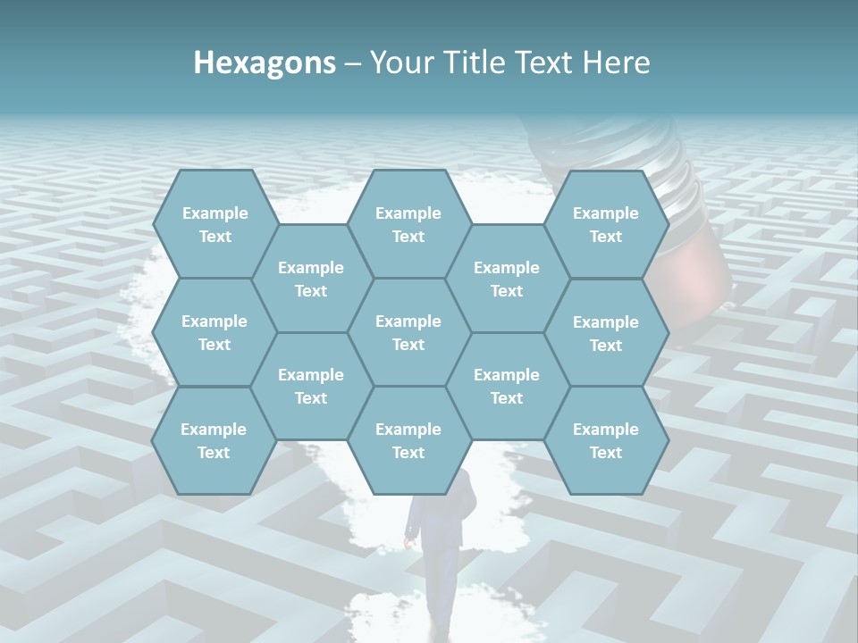 A Man Walking Through A Maze With A Question Mark On It PowerPoint Template