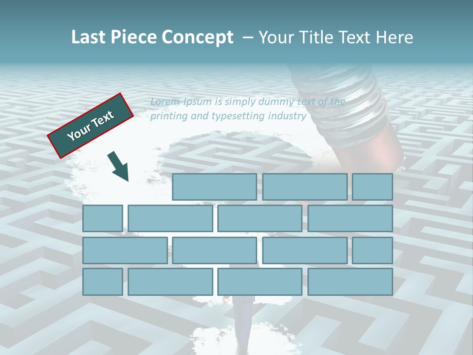 A Man Walking Through A Maze With A Question Mark On It PowerPoint Template