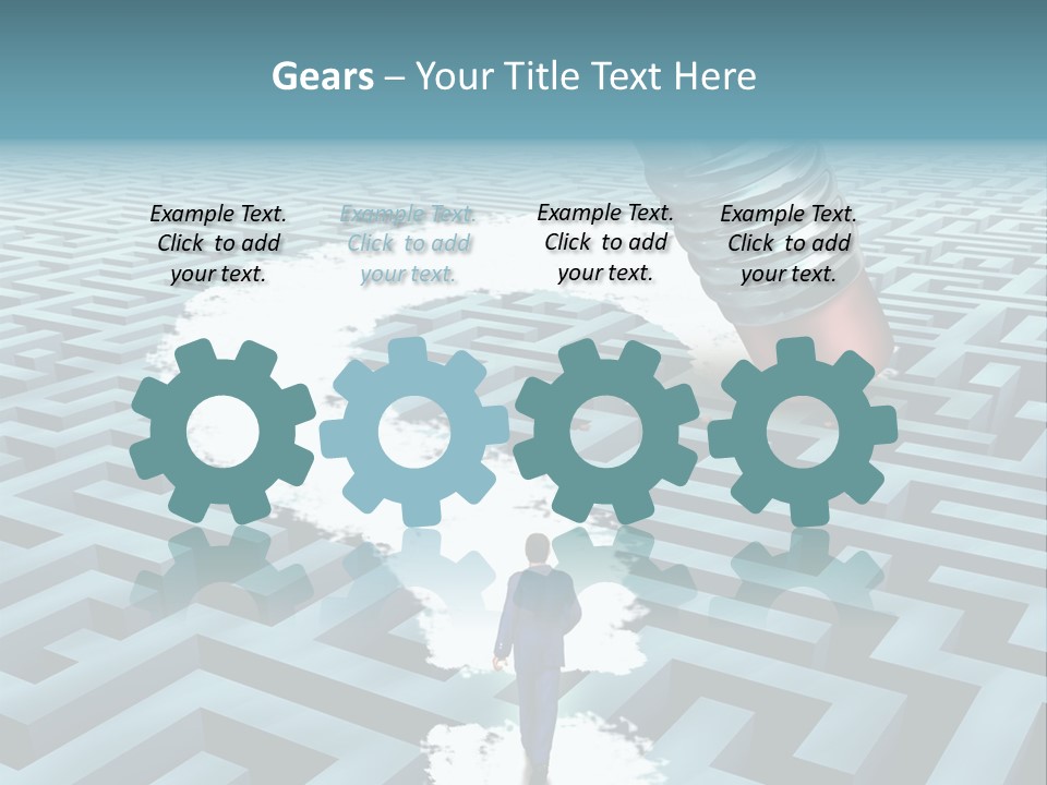 A Man Walking Through A Maze With A Question Mark On It PowerPoint Template