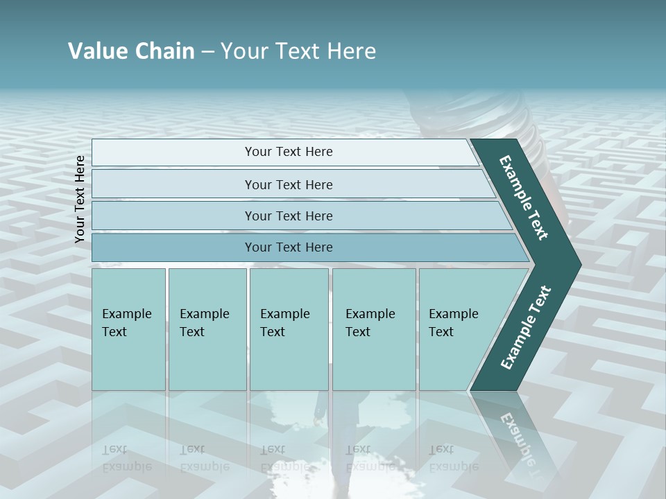 A Man Walking Through A Maze With A Question Mark On It PowerPoint Template