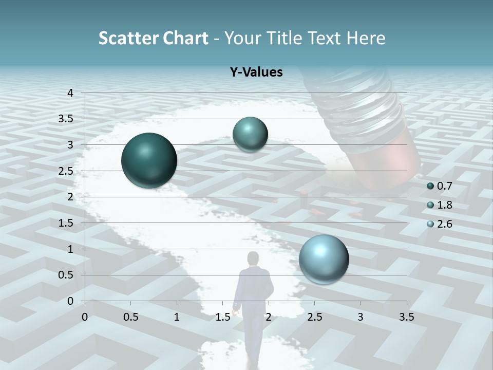 A Man Walking Through A Maze With A Question Mark On It PowerPoint Template