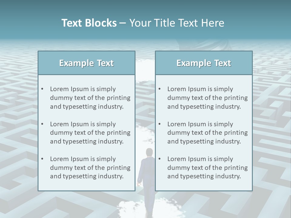A Man Walking Through A Maze With A Question Mark On It PowerPoint Template
