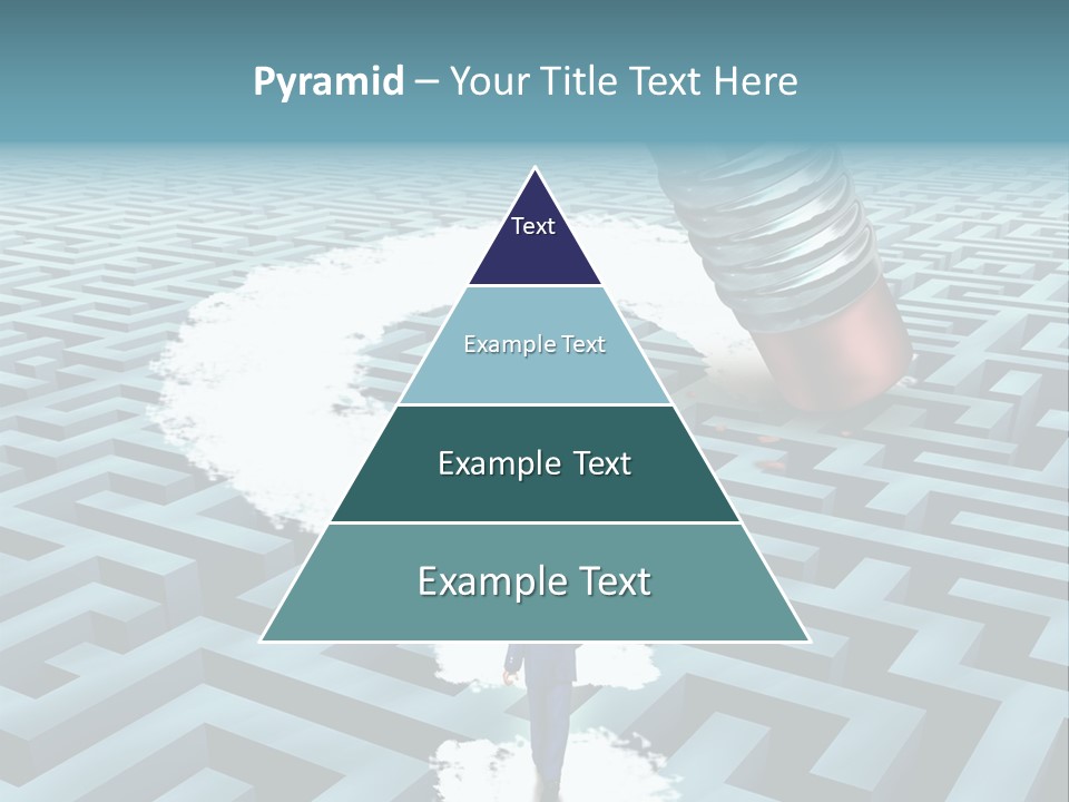 A Man Walking Through A Maze With A Question Mark On It PowerPoint Template