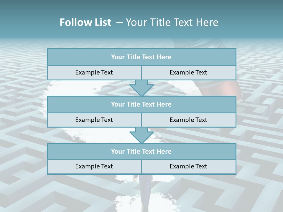 A Man Walking Through A Maze With A Question Mark On It PowerPoint Template