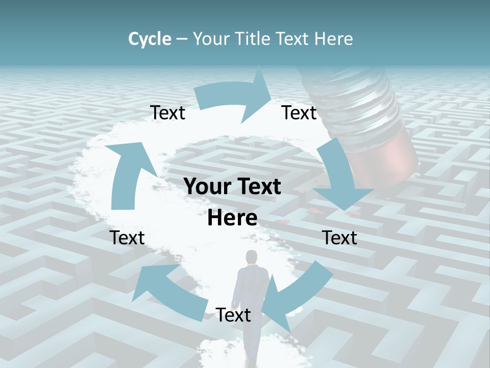 A Man Walking Through A Maze With A Question Mark On It PowerPoint Template