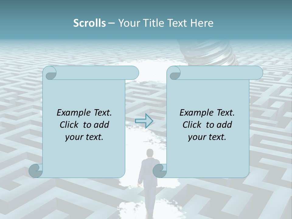 A Man Walking Through A Maze With A Question Mark On It PowerPoint Template