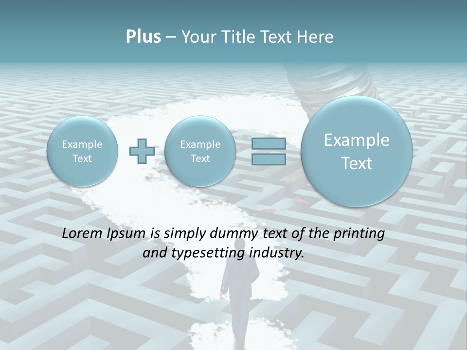 A Man Walking Through A Maze With A Question Mark On It PowerPoint Template